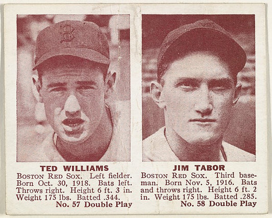 :Ted Williams Jim Tabor-16x12"(A3) Poster