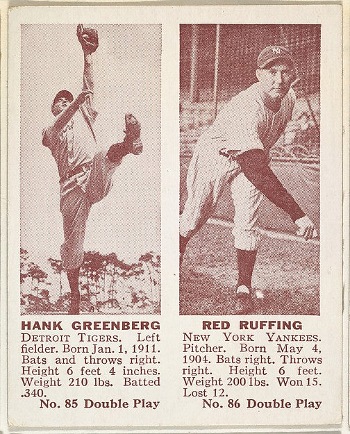 :Hank Greenberg Red Ruffing-16x12"(A3) Poster
