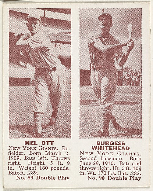 :Mel Ott Burgess Whitehead-16x12"(A3) Poster
