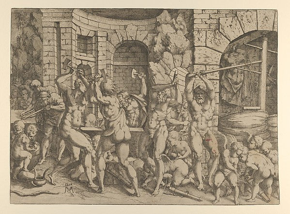 Vulcan's Forge c1542–45-Attributed to Master of the Story of C,  Poster Print Wall Art