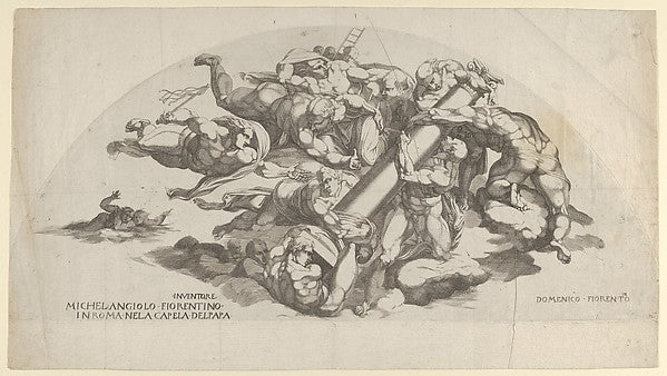 Group from the Last Judgment  Angels Carrying the Column of th,  Poster Print Wall Art