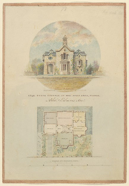 Alexander Jackson Davis:Kirri Cottage for Julia Jackson Davi-16x12"(A3) Poster