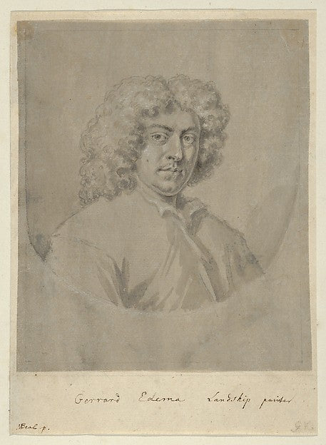 Attributed to Mary Beale:Portrait of Gerard Edema c1680-16x12"(A3) Poster