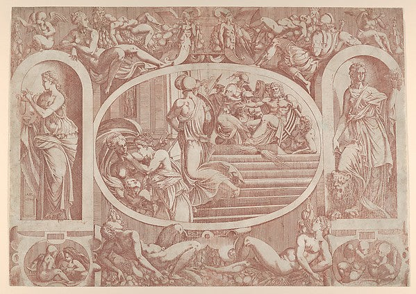 Jupiter Sending the Three Goddesses to the Judgment of Paris 1,  Poster Print Wall Art