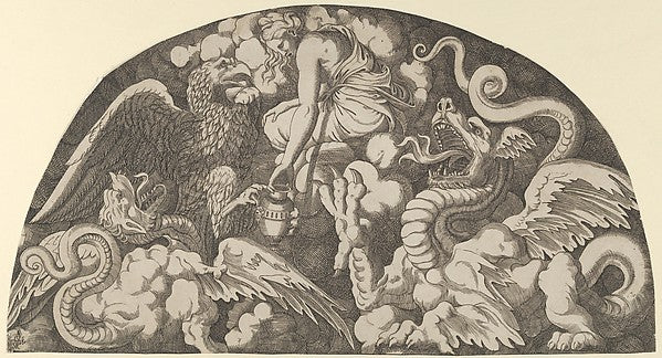 Jupiter's Eagle Bringing Water of the Styx to Psyche 1540–56-L,  Poster Print Wall Art