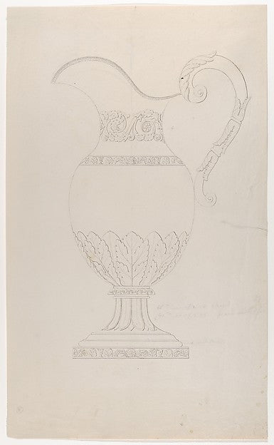 Design for a water pitcher c1835-Attributed to Thomas Fletcher, Poster Print