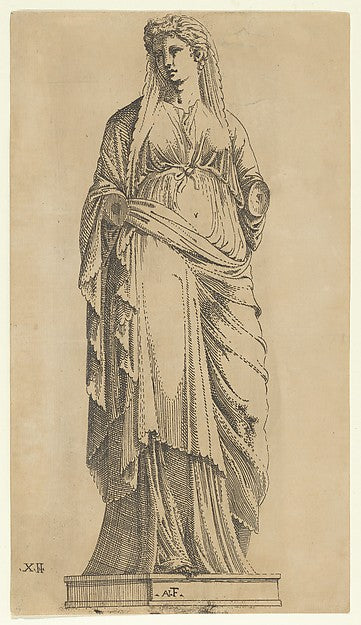 Woman Full Face  Her Head Slightly to the Left c1543-Antonio F,  Poster Print Wall Art