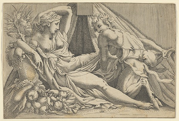 Jupiter and Antiope 1540–45-Antonio Fantuzzi, After Francesco,  Poster Print Wall Art
