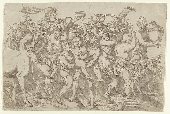 Silenus Carried by Two Attendants of Bacchus 1543-Antonio Fant,  Poster Print Wall Art