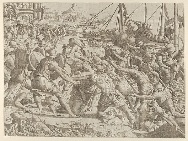 The Abduction of Helen 1535–55-Jean Mignon, After Luca Penni,  Poster Print Wall Art