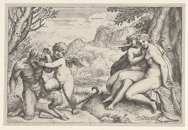 Omnia Vincit Amor 1599-Agostino Carracci,  Poster Print Wall Art