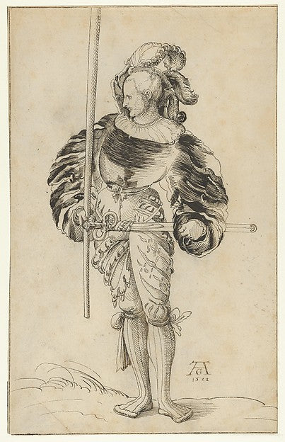 A Swiss Foot Soldier early 16th cent-attributed to Niklaus Man,16x12"(A3) Poster