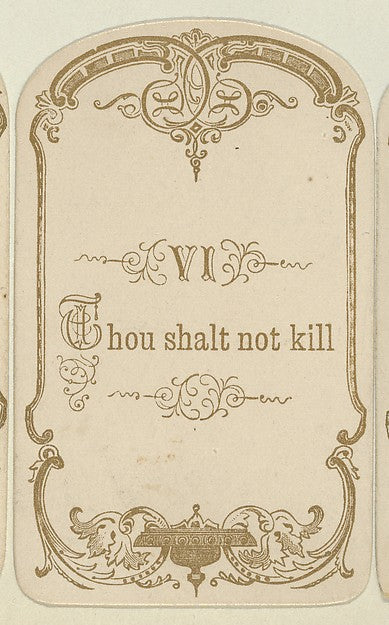 Anonymous, American, 19th century:Thou Shalt not Kill 19th c-16x12"(A3) Poster