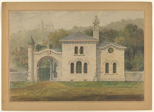 Gate Lodge for Amos G. Hull  Newburgh  New York  1849-Alexande,16x12