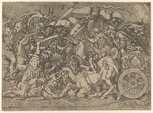 A Battle 1540–45-Antonio Fantuzzi, After Giulio Romano,16x12"(A3) Poster