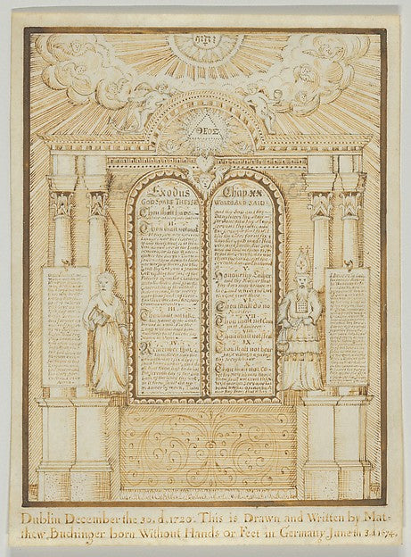 Matthias Buchinger:Ten Commandments Dublin 1720-16x12"(A3) Poster