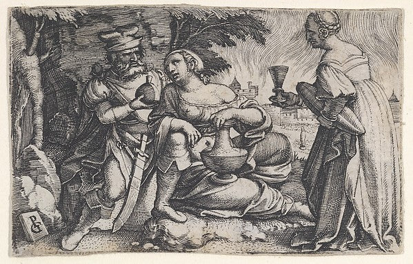 Lot and His Daughters-Georg Pencz,16x12"(A3)Poster