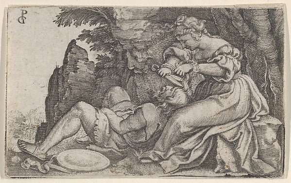 Georg Pencz:Samson and Delilah -16x12"(A3) Poster