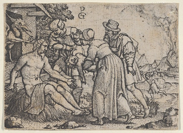 Georg Pencz:The Persecution of Job -16x12"(A3) Poster