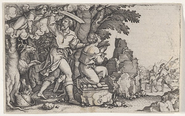 Georg Pencz:Abraham's Sacrifice from The Story of Abraham -16x12"(A3) Poster