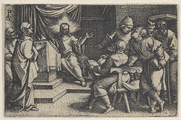 Georg Pencz:Christ with the Doctors in the Temple from The S-16x12"(A3) Poster