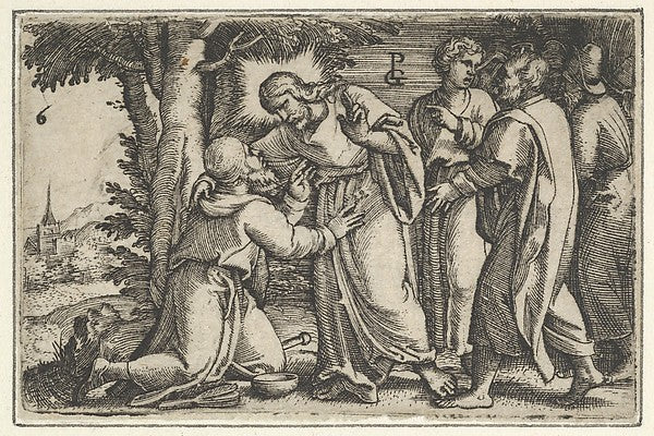 Georg Pencz:Christ Healing the Leper from The Story of Chris-16x12"(A3) Poster