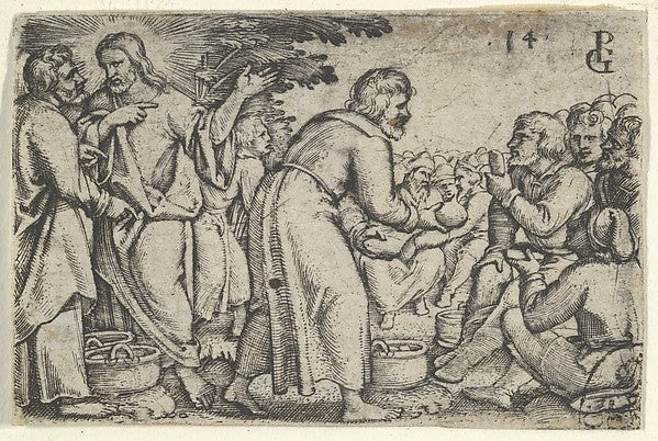 Georg Pencz:The Miracle of the Loaves and the Fishes from Th-16x12"(A3) Poster