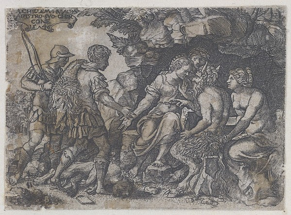 after Georg Pencz:Reverse Copy of Thetis and Chiron 1546-16x12"(A3) Poster