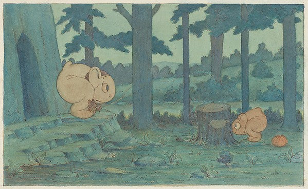 Herbert E. Crowley :"Wiggle Much" Baby Hiding from Mama-16x12"(A3) Poster