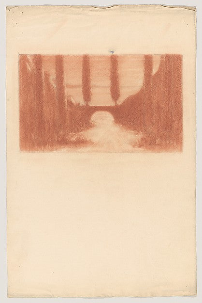 Herbert E. Crowley :Landscape with Bridge and Cypress Trees-16x12"(A3) Poster