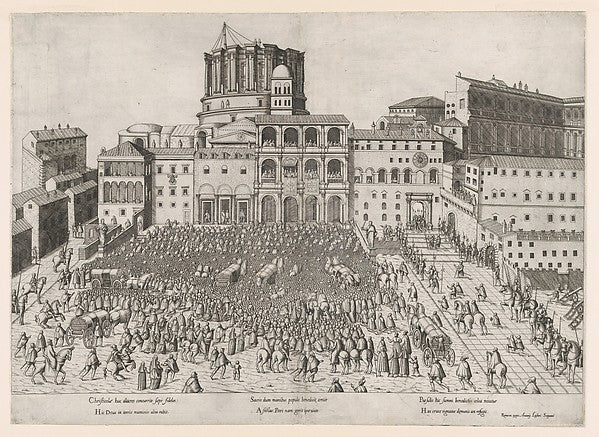 Speculum Romanae Magnificentiae -  Papal Benediction 16th cent-A,  Poster Print Wall Art