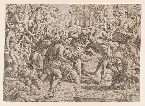 The Treacherous Sinon Brought into the Trojan's Camp by the Sh,  Poster Print Wall Art