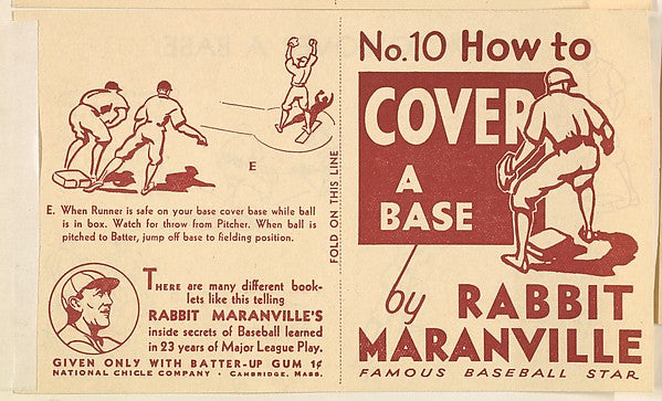 :No. 10 How to Cover a Base 1936-16x12"(A3) Poster