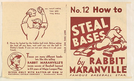 :No. 12 How to Steal Bases 1936-16x12"(A3) Poster