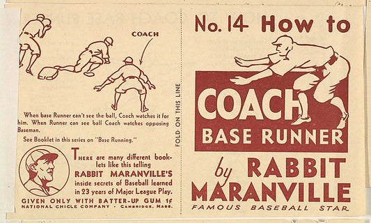 :No. 14 How to Coach Base Runners 1936-16x12"(A3) Poster