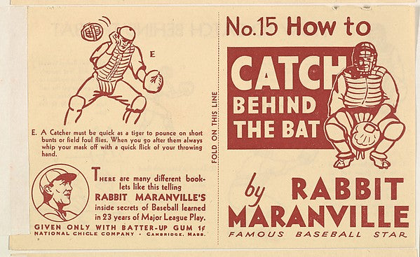 :No. 15 How to Catch Behind the Bat 1936-16x12"(A3) Poster