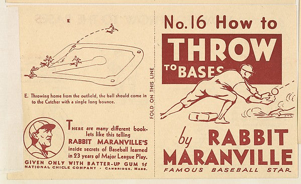 :No. 16 How to Throw to Bases 1936-16x12"(A3) Poster