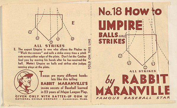 :No. 18 How to Umpire Balls and Strikes 1936-16x12"(A3) Poster