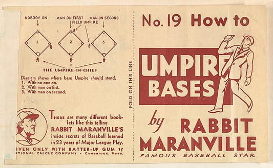 :No. 19 How to Umpire Bases 1936-16x12"(A3) Poster