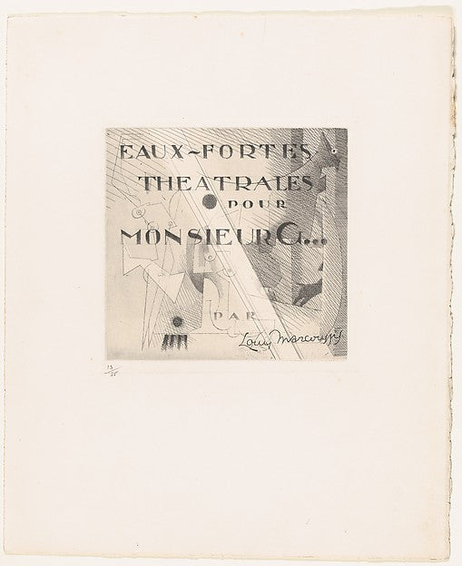 Louis Marcoussis , Warsaw 1883–1941 Cusset):Frontispiece: Ea-16x12"(A3) Poster