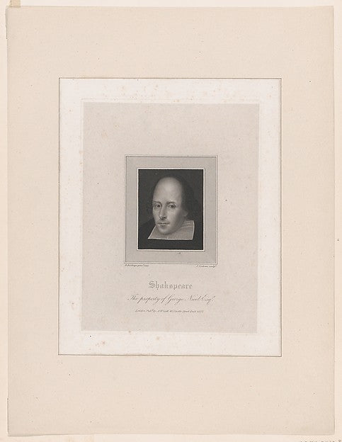 Said to be after Richard Burbage:William Shakespeare 1827-16x12"(A3) Poster