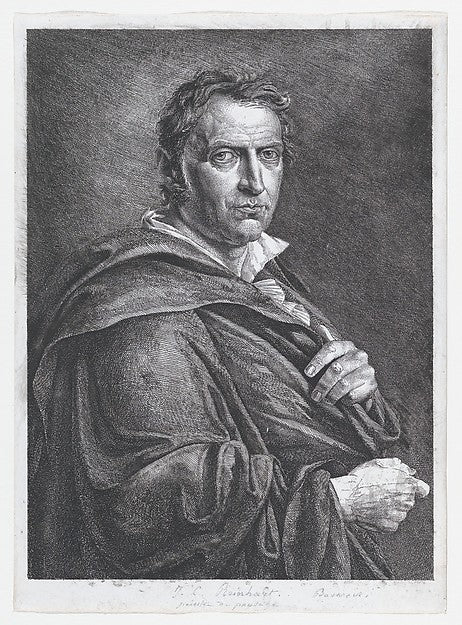 José de Madrazo:Portrait of the Artist Johann Christian Rein-16x12"(A3) Poster