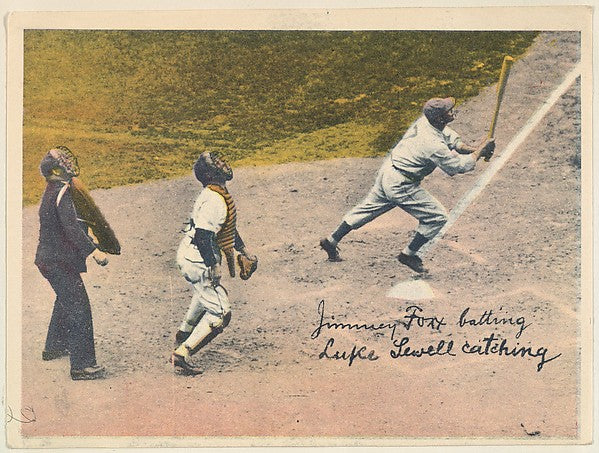 :Jimmie Foxx Batting Luke Sewell Catching from the Colored P-16x12"(A3) Poster