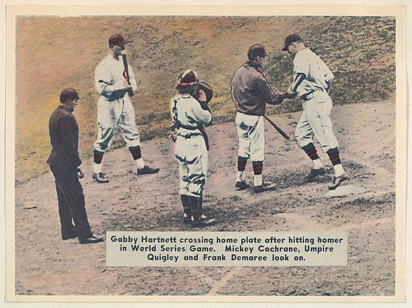 :Gabby Hartnett crossing home plate after hitting homer in W-16x12"(A3) Poster