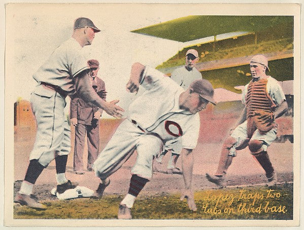 :Lopez Traps Two Cubs on Third Base from the Colored Photos -16x12"(A3) Poster