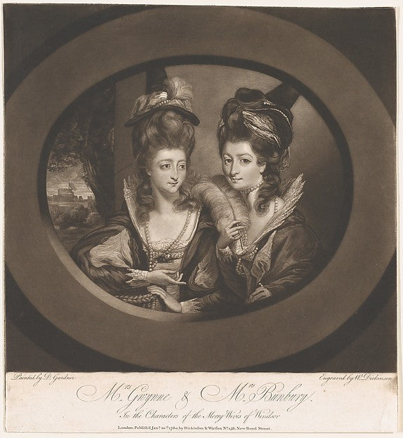 After Daniel Gardner:Mrs. Gwyn & Mrs. Bunbury in the Charact-16x12"(A3) Poster
