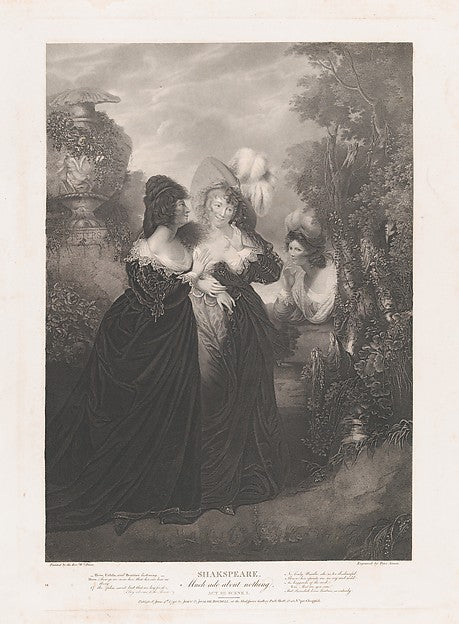 After Matthew William Peters:Hero Ursula and Beatrice 1790-16x12"(A3) Poster