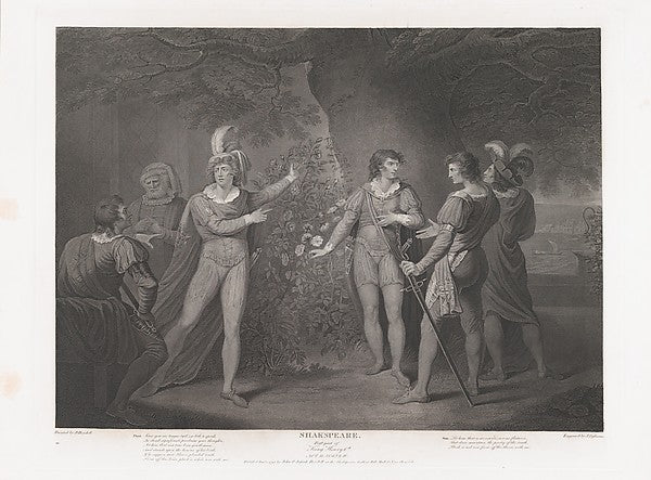 After Josiah Boydell:Picking of the Red and White Roses 1795-16x12"(A3) Poster