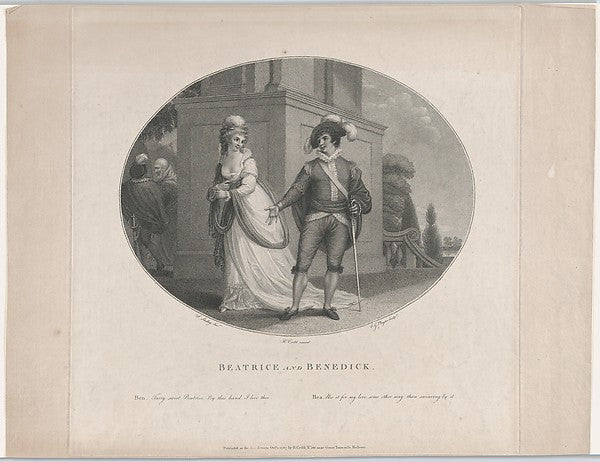 After Samuel Shelley:Beatrice and Benedick August 12, 1784-16x12"(A3) Poster