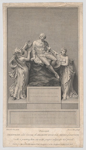 After Sir Joseph Banks:Shakespeare Seated Between the Dramat-16x12"(A3) Poster
